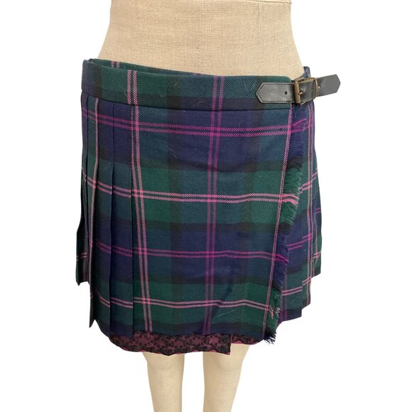 Vintage Sara Berman Plaid Tartan Kilt Skirt M - Picture 1 of 10